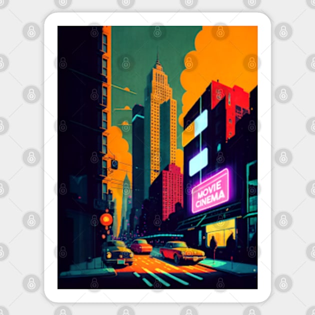 New York Street Scene Sticker by ArtFactoryAI